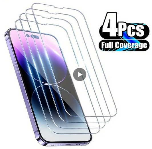 4PCS Screen Protector Tempered Glass For IPhone 15 14 13 12 11 Pro Max and Pro