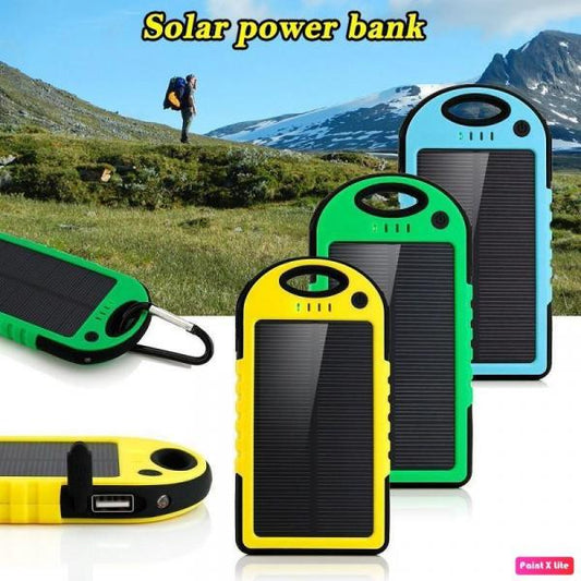 Solar Powerbank USB 5000mAh Waterproof Outdoor Travel