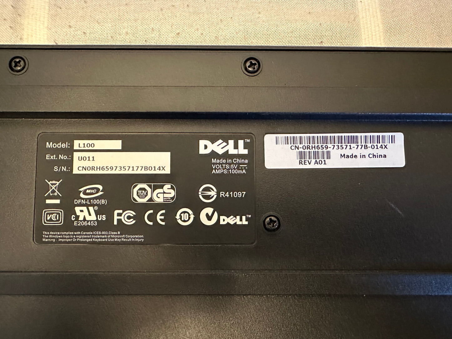 Dell Wired Keyboard L100