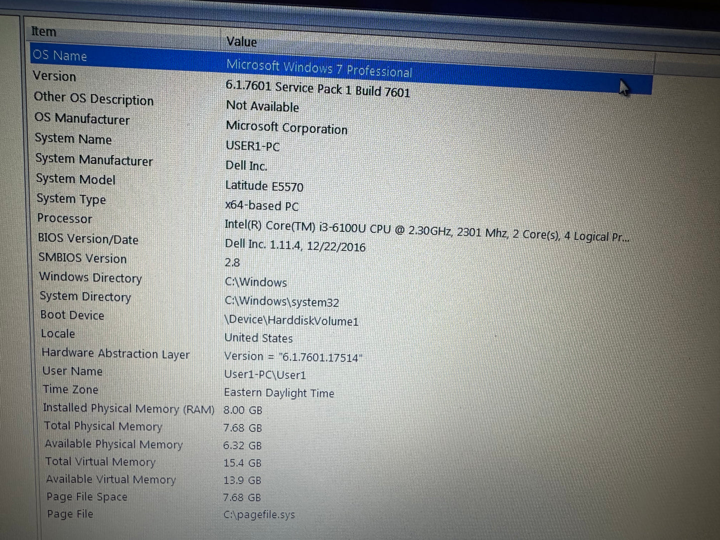 Dell E5570 Laptop Core i3 2.3Ghz 8GB RAM and 450GB SSD with Windows 10 Pro