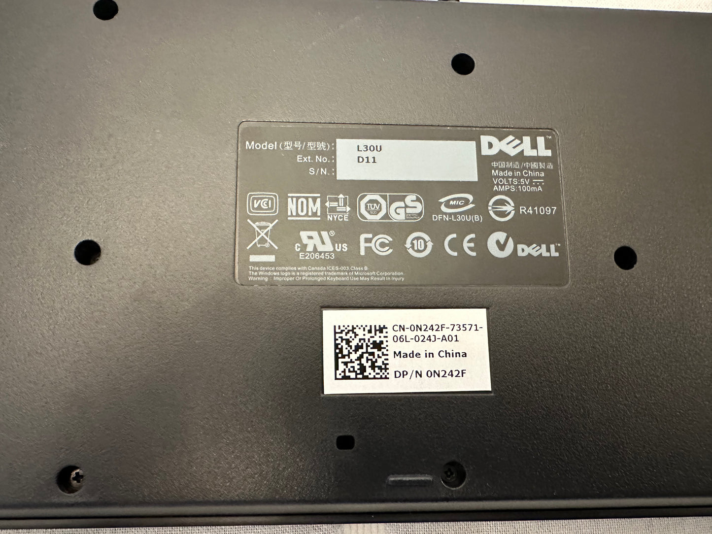 Dell Keyboard DP/N 0N242F